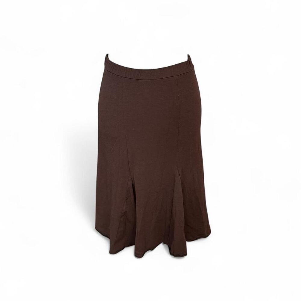 Low rise Brown midi skirt ruffle hem 2000s Agaci top size M Y2K boho fairy skirt